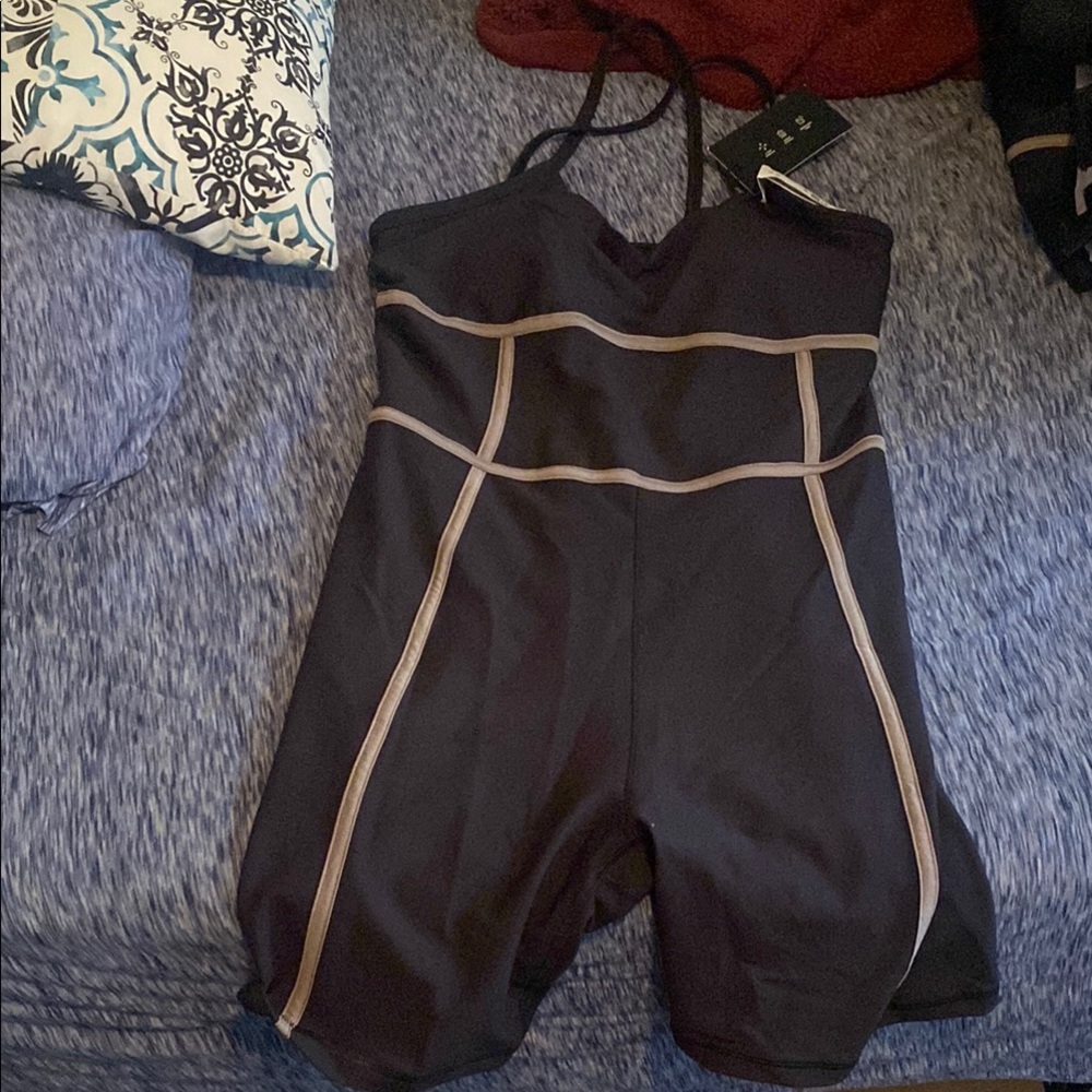 Abercrombie & Fitch Black Jumpsuit with Tan Accents